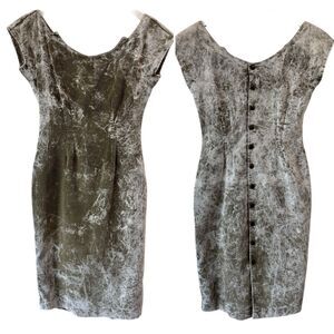 Arpeja 80s Sexy Grunge Dress Size 11/12 Corduroy Acid Wash Back Buttons Vtg  EUC